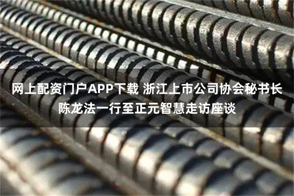 网上配资门户APP下载 浙江上市公司协会秘书长陈龙法一行至正元智慧走访座谈