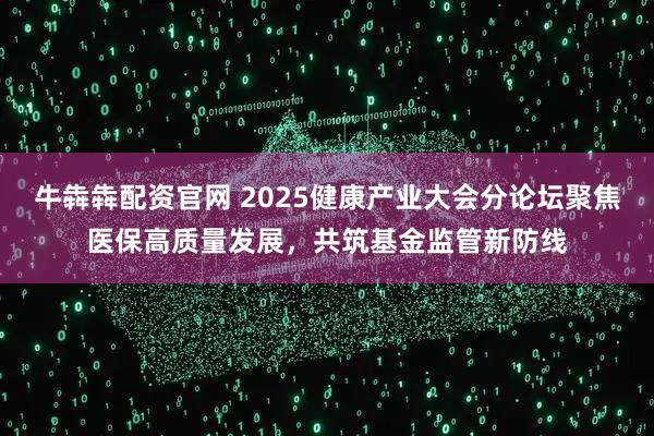 牛犇犇配资官网 2025健康产业大会分论坛聚焦医保高质量发展，共筑基金监管新防线